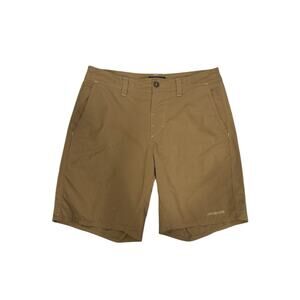 Patagonia flat front button fly shorts, tan men’s size 32